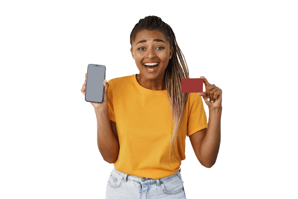 a rentyme lady tenant paying rent using a credit card