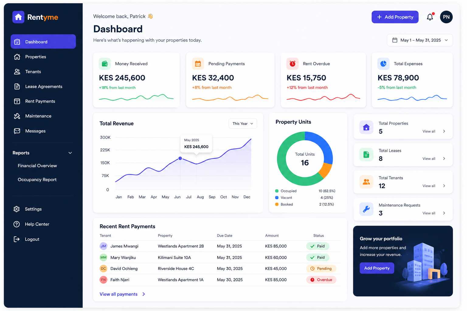 Landlord dashboard preview